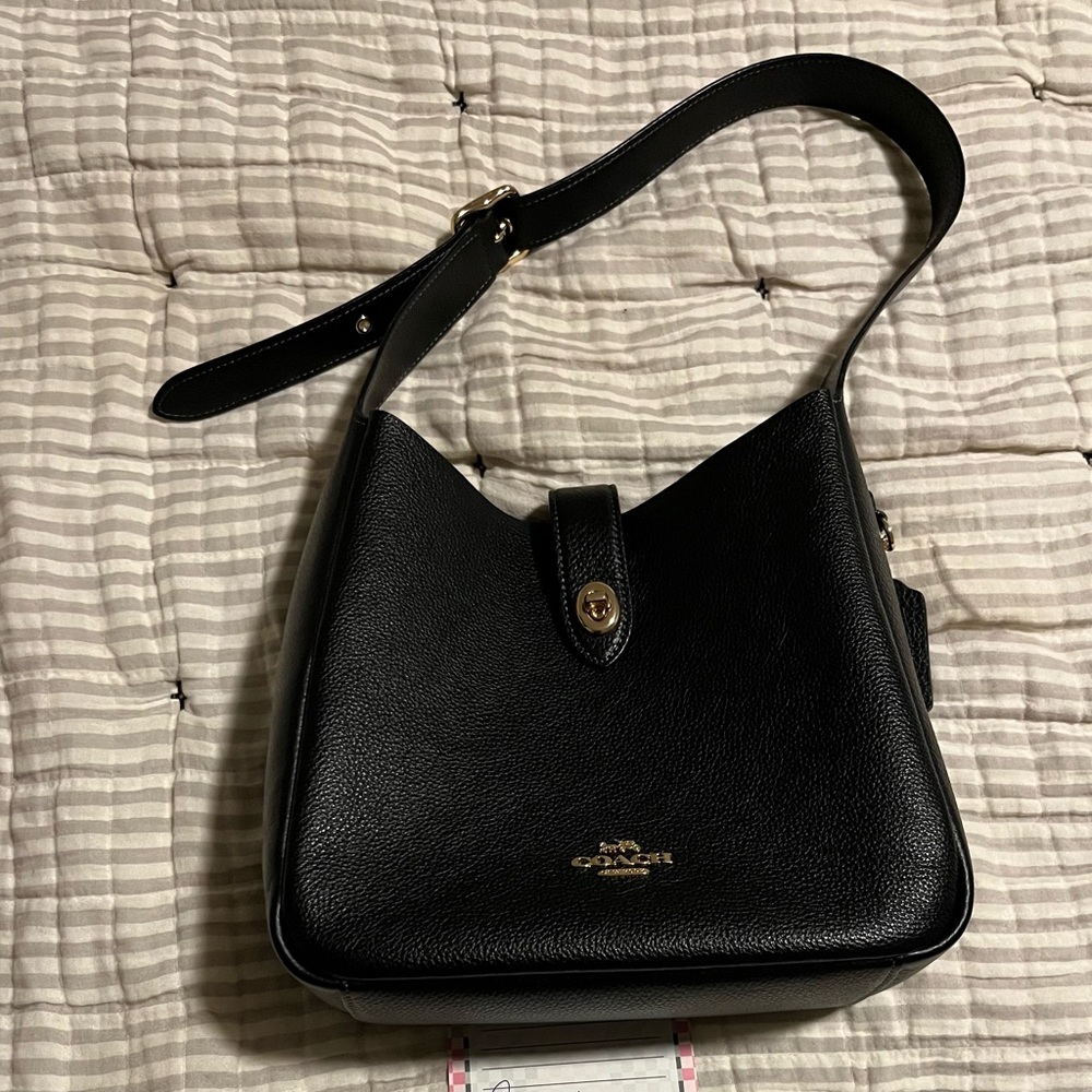 Coach Black Hobo Shoulder Bag with Matte Finish
